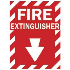     Sticker Sign, Fire Extinguisher, 10x14, Red/White: Office Products