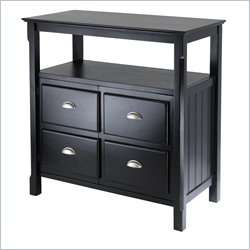 Winsome Timber Solid Wood Buffet Table in Black 021713202369  