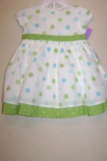 Carters Infant Girls Polka Dot Dress+Cover 3M NWT  
