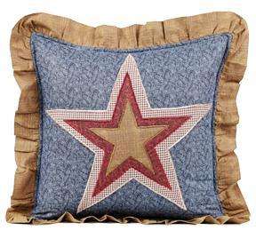   COUNTRY PRIMITIVE PATRIOTIC AMERICANA STAR FREEDOM THROW PILLOW  