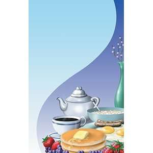 Cover Insert 8 1/2 x 14 Menu Paper   Breakfast Themed Table Setting 