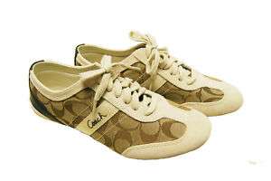 COACH BAYLEE KHAKI PARCHMENT WOMENS SNEAKERS Authentic New in Box 