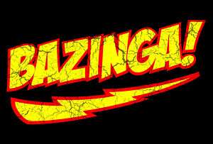 BAZINGA Big Bang Theory TV Mens Funny T Shirt BK LRG  