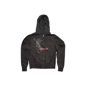   WOMENS CAT OUTA HELL HOODY (LARGE) (HEATHER CHARCOAL): Automotive
