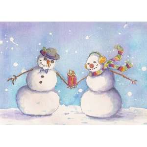  Holiday Card   Snowman Bearing Gifts: Health & Personal 