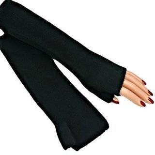 Ultra Soft Thin Knit Fingerless Black Arm Warmers by Luxury Divas