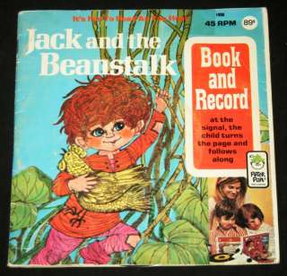 JACK AND THE BEANSTALK Illustrated Book & 45 RPM Record Set   Peter 
