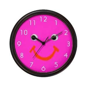   : Hot Pink Smiley Face Retro Wall Clock by CafePress: Home & Kitchen