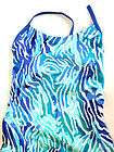 New Nike Womens Animal Attraction Cut Out Tank Swimsuit  Medium Blue 