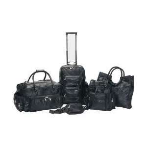    5pc Genuine Lambskin Leather Luggage Set