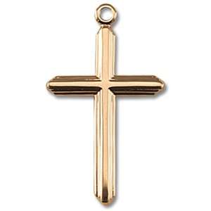  Gold Over Sterling Cross On Cross 18 Chain  Gift Boxed. Jewelry