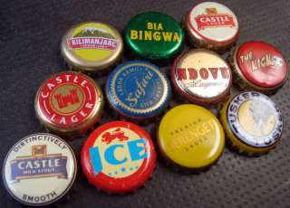 Collection of beer bottle caps from Tanzania beers  