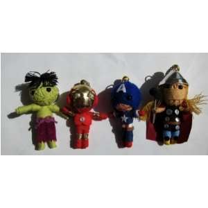The Avengers   4 x Voodoo String Doll Keychain Captain America, Iron 