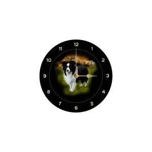    Border Collie Welsh Slate Wall Hanging Clock: Home & Kitchen