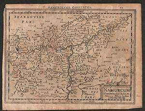   Antique original Mercator Map Namur Belgium Belgique by Jansson  