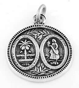 STERLING SILVER SOUTH CAROLINA STATE SEAL CHARM/PENDANT  