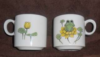  Neil Frog HTF RARE Set of 2 Coffee Mugs Cups Neil sitting on 