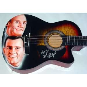 Smothers Brothers Autographed Signed Airbrush Guitar PSA & Proof