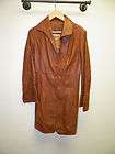 WOMANS SHERRY NIKKA LEISURE COUTURE BROWN LEATHER COAT/JACKET SZ M