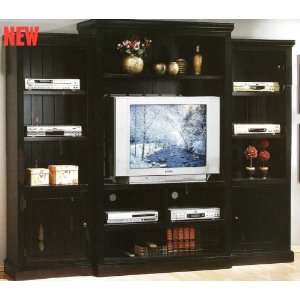  Black Finish Solid Hardwoods Entertainment Center (Up to 36TV 