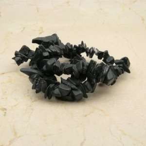  Black Jasper Gemstone Chip 16 Strand