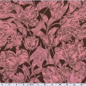  45 Wide Tulip Nouveau Large Tulips Pink/Brown Fabric By 