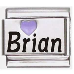  Brian Purple Heart Laser Name Italian Charm Link Jewelry