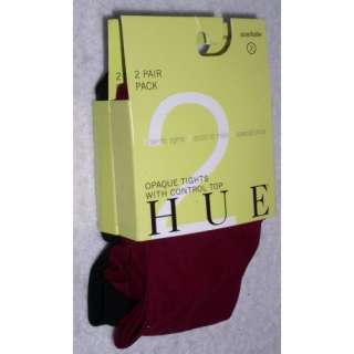  HUE Opaque Tights with Control Top, 2 pair pack, Size 2 