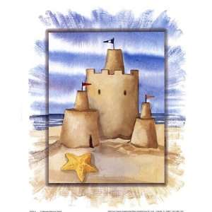  Sand Castle & Starfish Poster Print