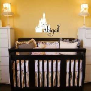  Castle And Name Personalized Nursery Wall Decal: Baby
