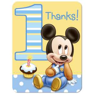 Mickey Mouse 1st Birthday Thank You Notes Supplies  