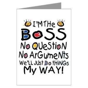  Greeting Cards (20 Pack) Im The Boss Well Just Do Things 
