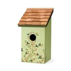   Holly Stenciled Painted Birdhouse For Bluebirds Patio, Lawn & Garden