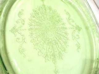 Hocking Princess Green Depression Gls Platter Vaseline  