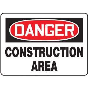 Safety Sign, Danger   Construction Area, 10 X 14, Adhesive Vinyl 