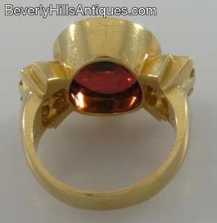 Large Rubelite Tourmaline 12 Diamonds 14k Gold Designer Ring  