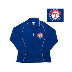 Texas Rangers Womens Inspired Full Zip Fleece by Antigua Sport   Dark 