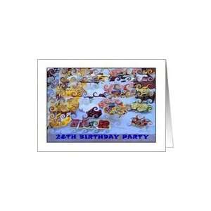  28th Birthday Party Food Swirls Card Toys & Games