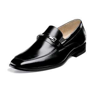 STACY ADAMS Mens Jakob Moc Toe Slip On Dress Shoes Black Leather 24737 
