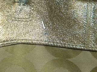 COACH Signature OP ART JULIA Tote Bag Khaki/Gold 15013 GUC Authentic 