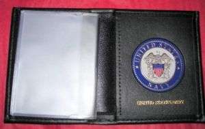 Mens US Navy Leather Wallet Billfold NEW USN Seals  
