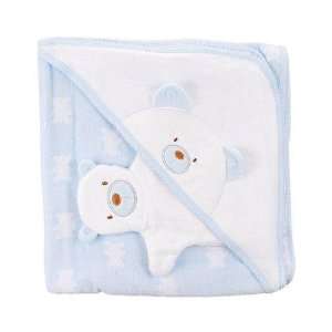  Hooded Teddy Bear Bath Towel & Mitt 2pc Set Infant Boy One Size: Baby