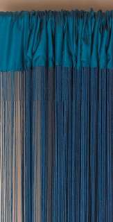 MANY USES DECORATIVE TEAL BLUE STRING CURTAIN 44X88  