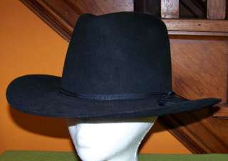 Vintage Resistol Black Cowboy Hat 3 1/2 Brim Tycoon 4X Beaver 7 1/4 