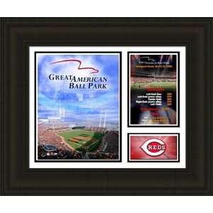  Framed Great American BallPark First Pitch Milestones and 