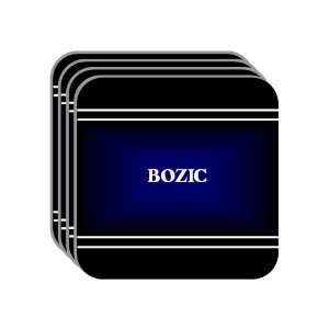 Personal Name Gift   BOZIC Set of 4 Mini Mousepad Coasters (black 