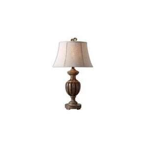  Uttermost Distressed Dark Pecan Brockton Table Lamp