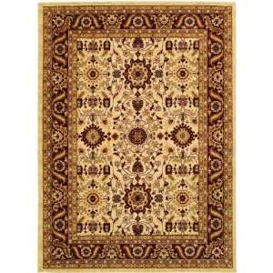   Traditional Persian Floral Motifs Cream Red Area Rug