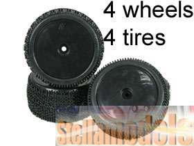 3Racing TAMIYA DB01 TRF501X Dish Tyre Rim Set   Black (#WH 20/BL 