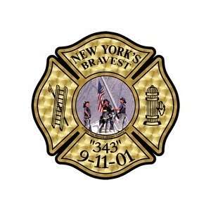  9 11 New Yorks Bravest 343 Gold Decal Helmet Size 